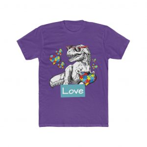 Autism Dinosaur - Men's Cotton Crew Tee