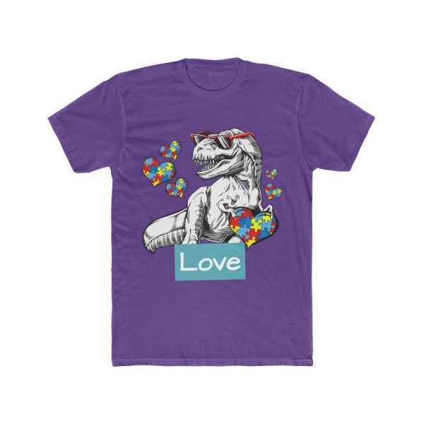 Autism Dinosaur - Men's Cotton Crew Tee