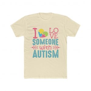I love Someone With Autism - Men's Cotton Crew Tee