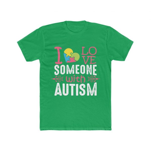 I love Someone With Autism - Men's Cotton Crew Tee - Image 4