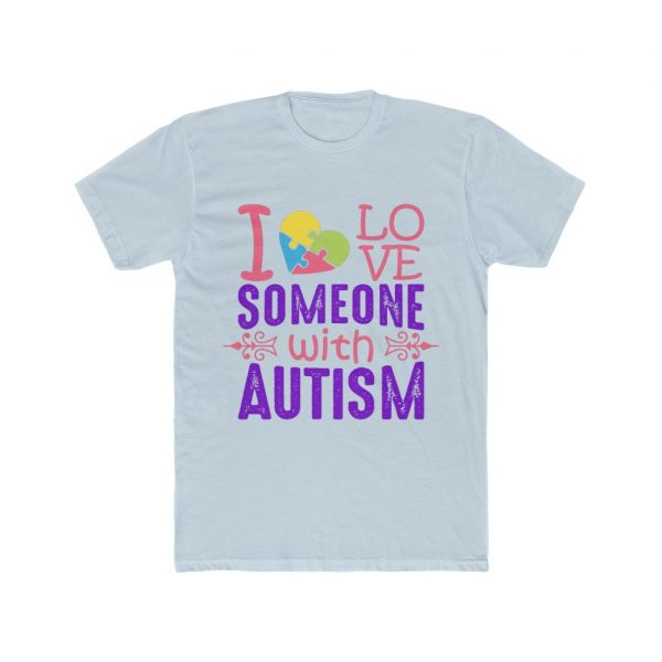 I love Someone With Autism - Men's Cotton Crew Tee - Image 5