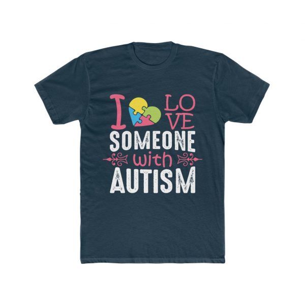 I love Someone With Autism - Men's Cotton Crew Tee - Image 6