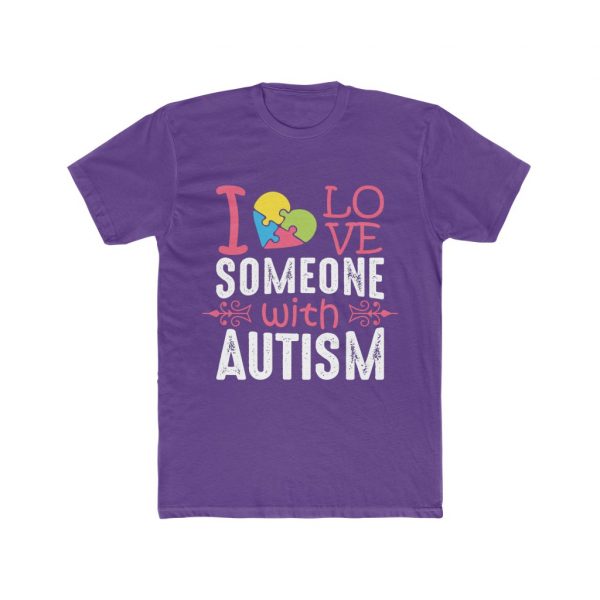 I love Someone With Autism - Men's Cotton Crew Tee - Image 7