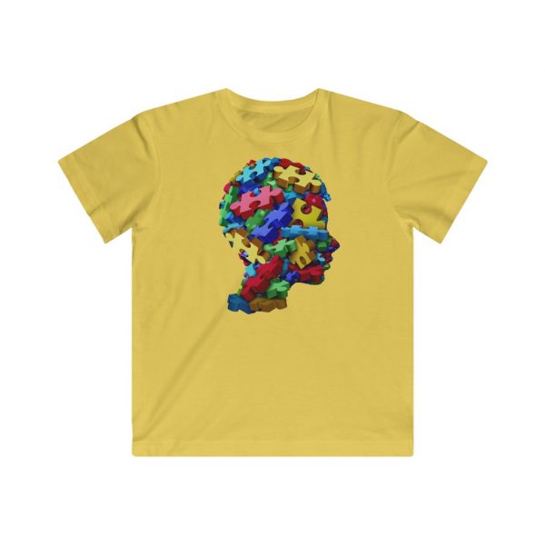Kids Puzzle Head T-Shirt - Kids Fine Jersey Tee - Image 4