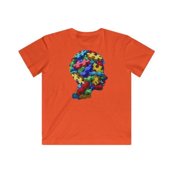 Kids Puzzle Head T-Shirt - Kids Fine Jersey Tee - Image 3
