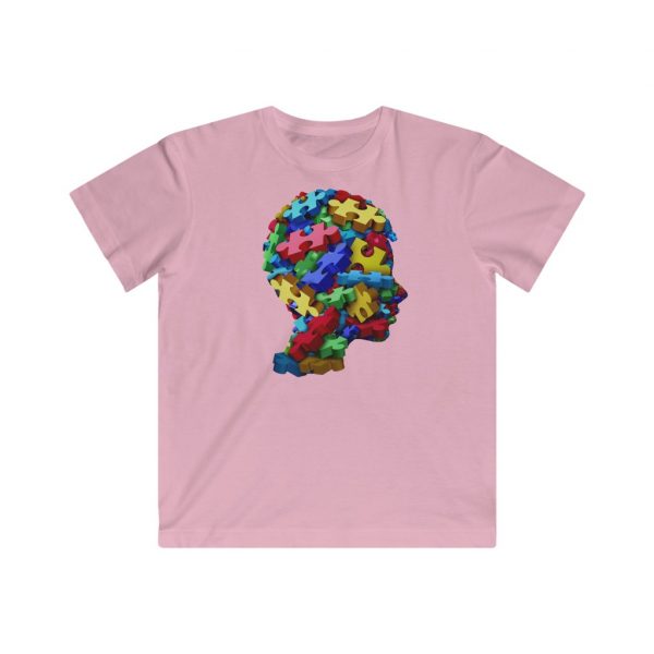 Kids Puzzle Head T-Shirt - Kids Fine Jersey Tee - Image 6