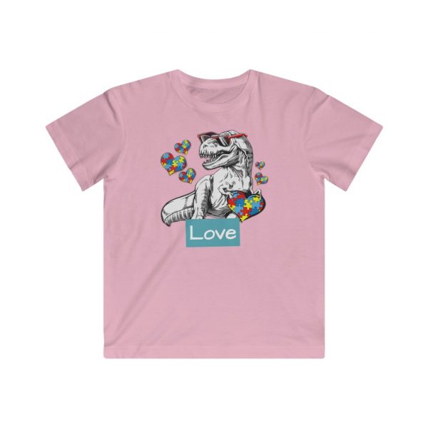 Kids Autism Dinosaur T-Shirt - Kids Fine Jersey Tee - Image 8