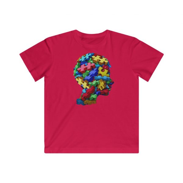 Kids Puzzle Head T-Shirt - Kids Fine Jersey Tee - Image 7