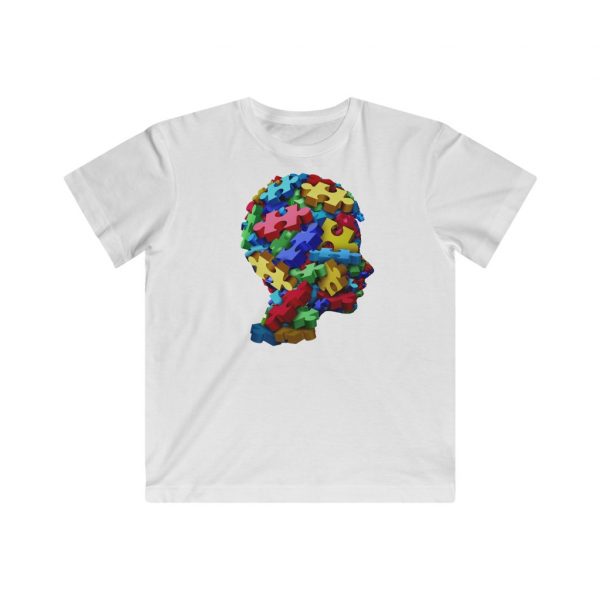 Kids Puzzle Head T-Shirt - Kids Fine Jersey Tee - Image 2