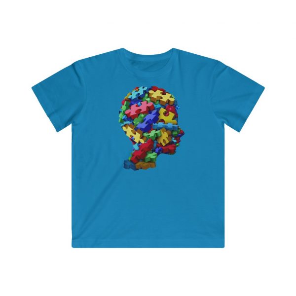 Kids Puzzle Head T-Shirt - Kids Fine Jersey Tee - Image 5