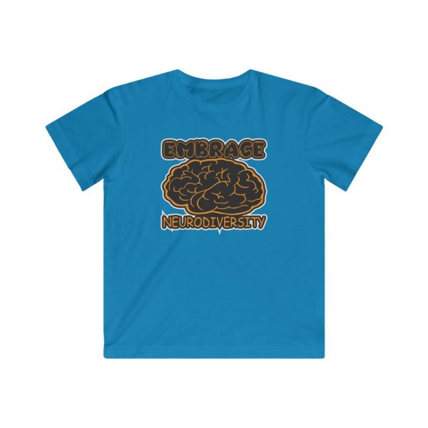 Kids Embrace Neurodiversity T-Shirt - Kids Fine Jersey Tee - Image 4
