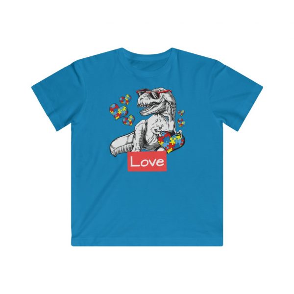 Kids Autism Dinosaur T-Shirt - Kids Fine Jersey Tee - Image 6