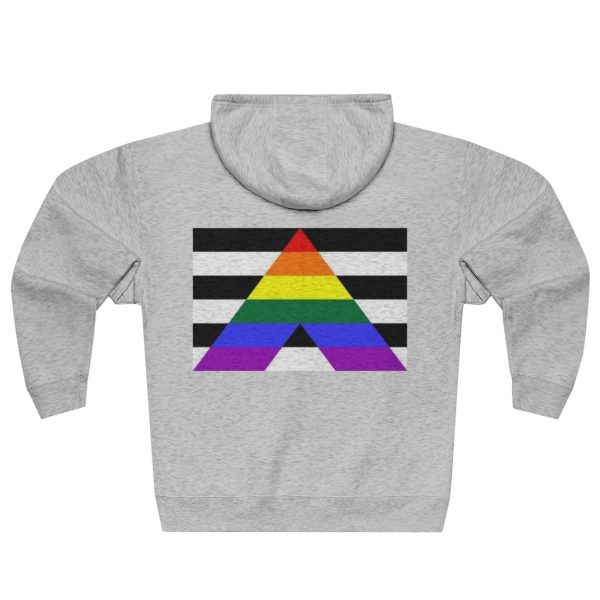 Straight Ally Zip Up Hoodie - Unisex Premium Full Zip Hoodie - Image 2