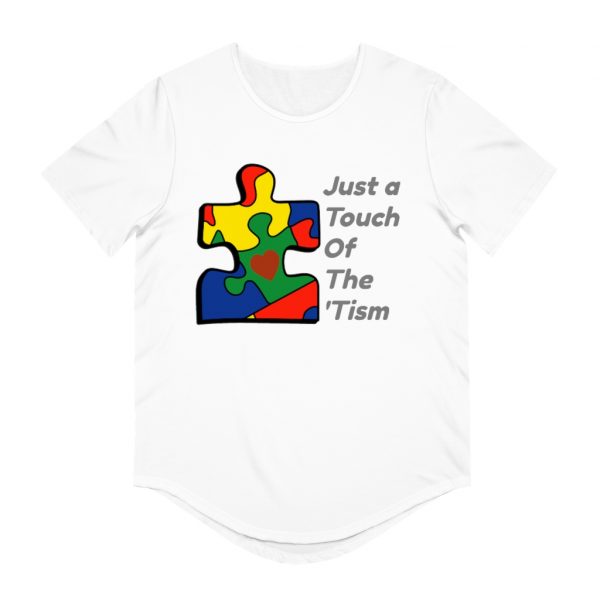 Just A Touch Of The 'Tism - Men's Jersey Curved Hem Tee - Image 4
