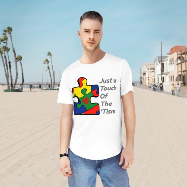 Just A Touch Of The 'Tism - Men's Jersey Curved Hem Tee - Image 5