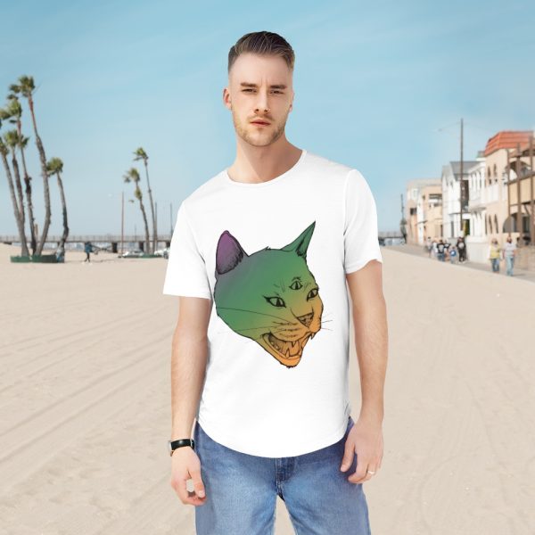 Third Eye Kitty - Men's Jersey Curved Hem Tee - Image 5