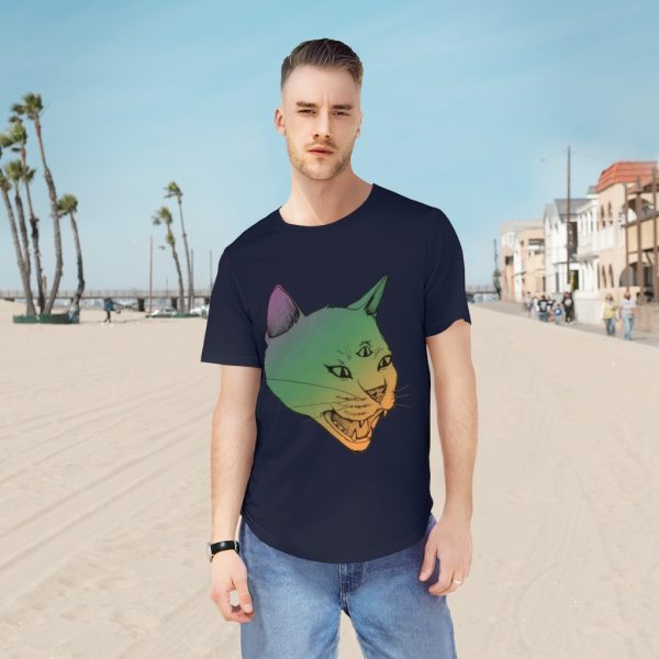 Third Eye Kitty - Men's Jersey Curved Hem Tee - Image 2