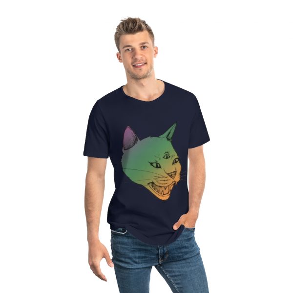 Third Eye Kitty - Men's Jersey Curved Hem Tee - Image 3