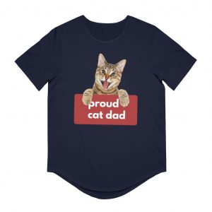 Proud Cat Dad - Men's Jersey Curved Hem Tee