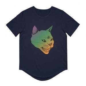 Third Eye Kitty - Men's Jersey Curved Hem Tee