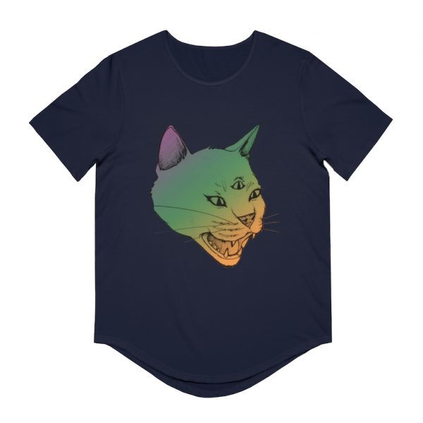 Third Eye Kitty - Men's Jersey Curved Hem Tee