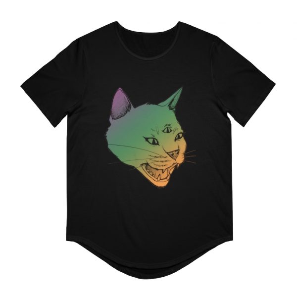 Third Eye Kitty - Men's Jersey Curved Hem Tee - Image 6