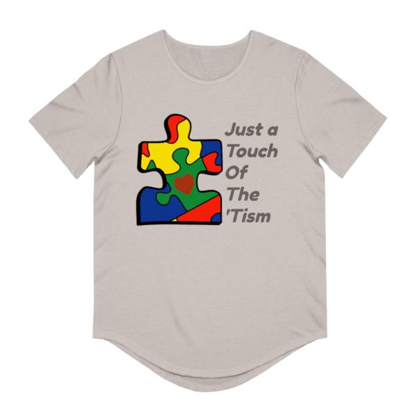 Just A Touch Of The 'Tism - Men's Jersey Curved Hem Tee - Image 7