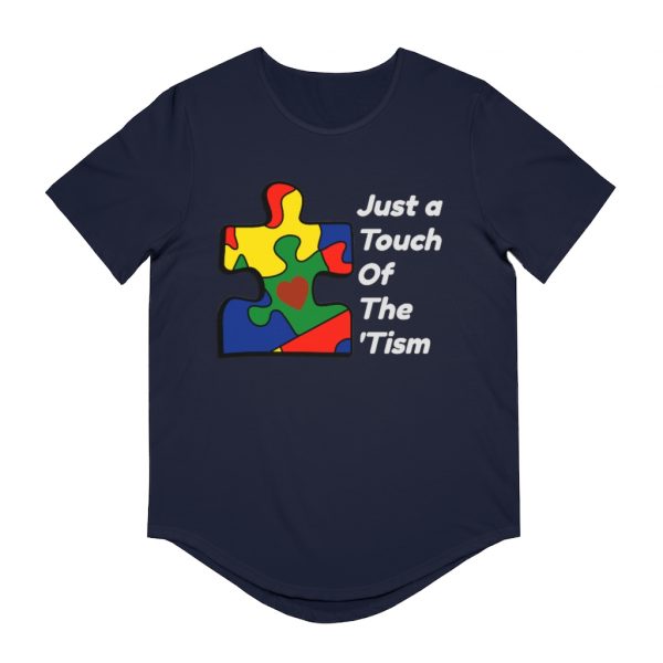 Just A Touch Of The 'Tism - Men's Jersey Curved Hem Tee - Image 8